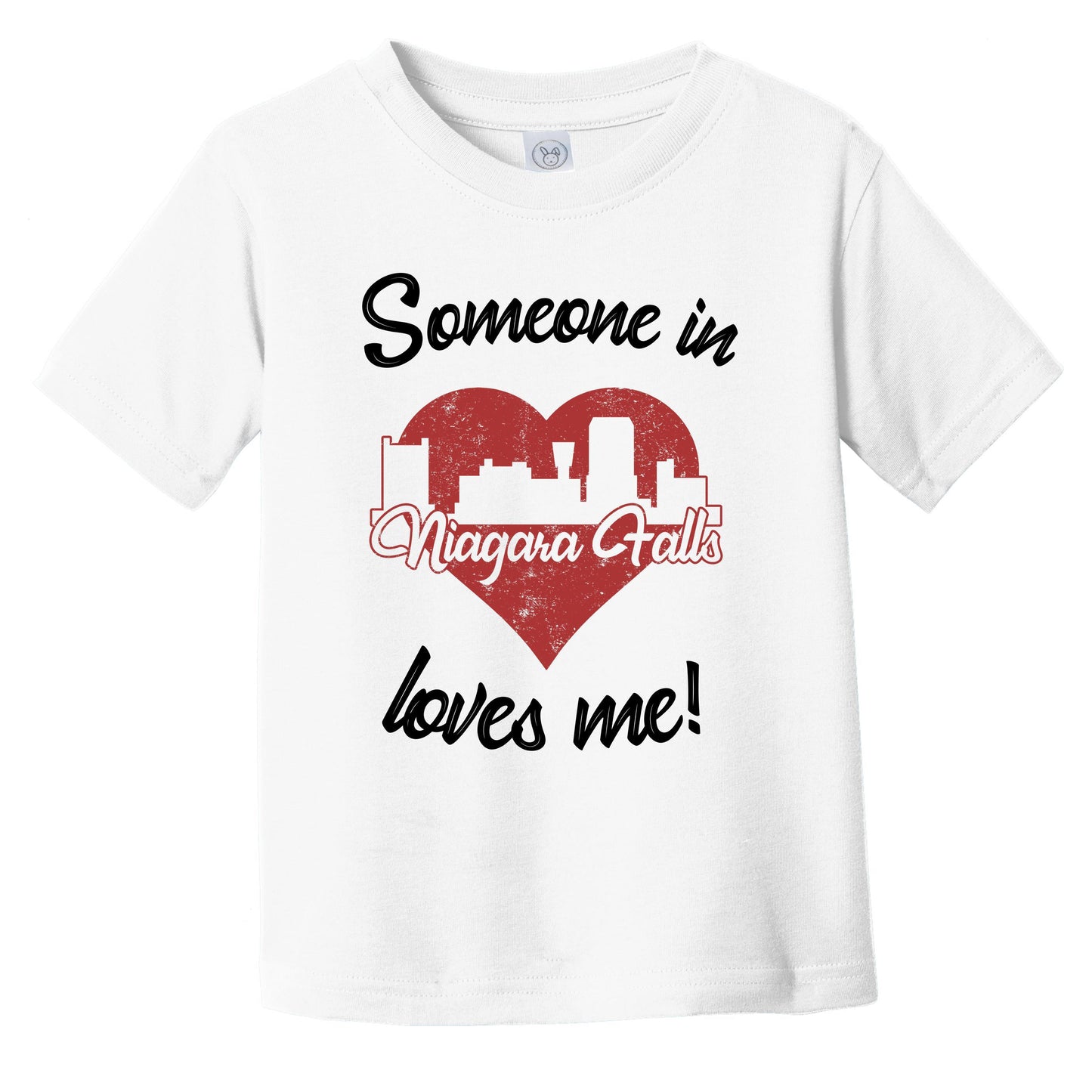 Someone In Niagara Falls Loves Me Red Heart Skyline Infant Toddler T-Shirt