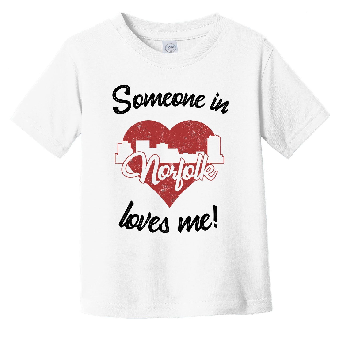 Someone In Norfolk Loves Me Red Heart Skyline Infant Toddler T-Shirt