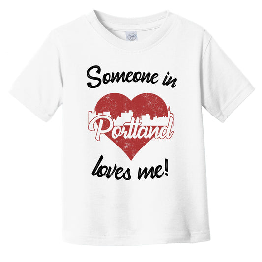 Someone In Portland Loves Me Red Heart Skyline Infant Toddler T-Shirt