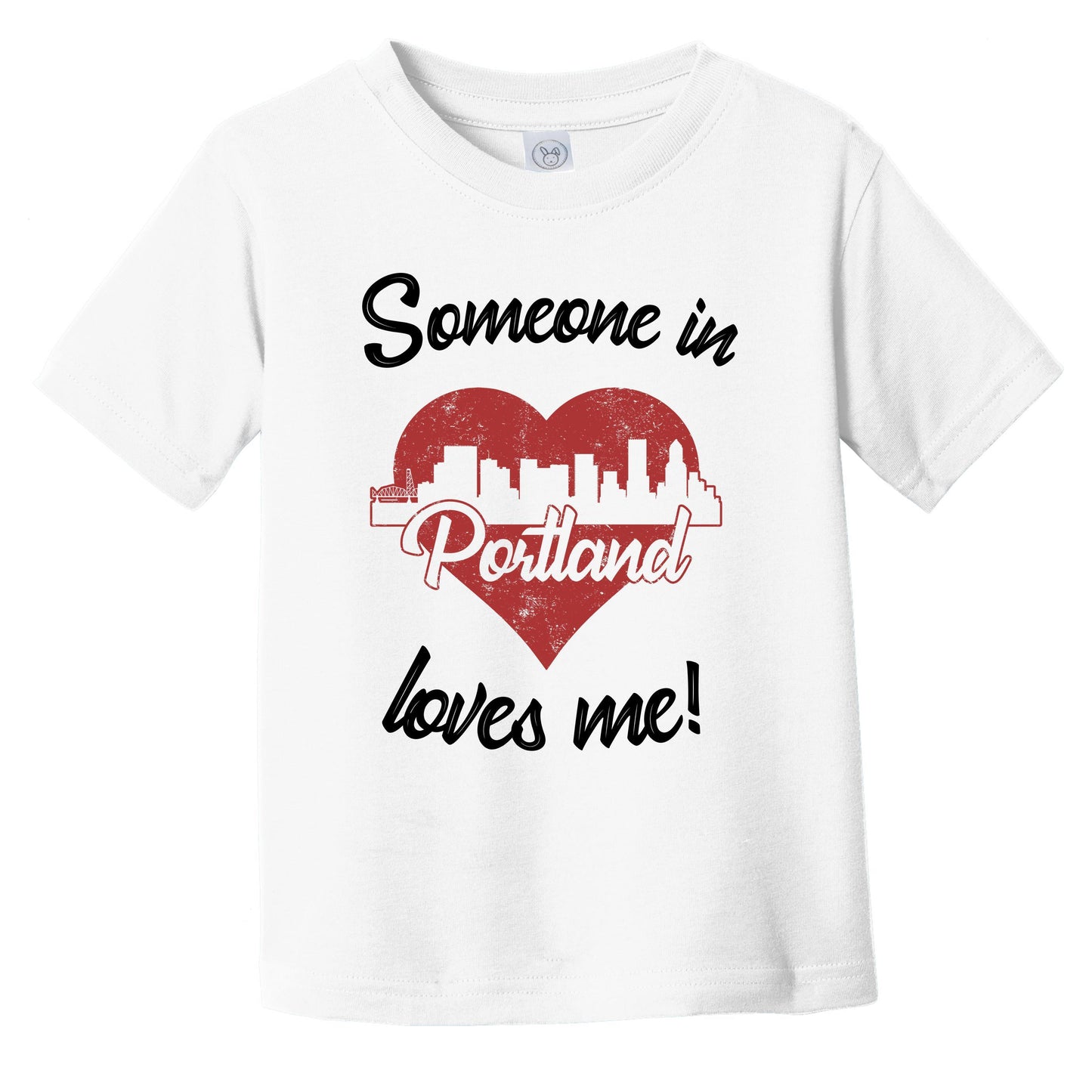 Someone In Portland Loves Me Red Heart Skyline Infant Toddler T-Shirt