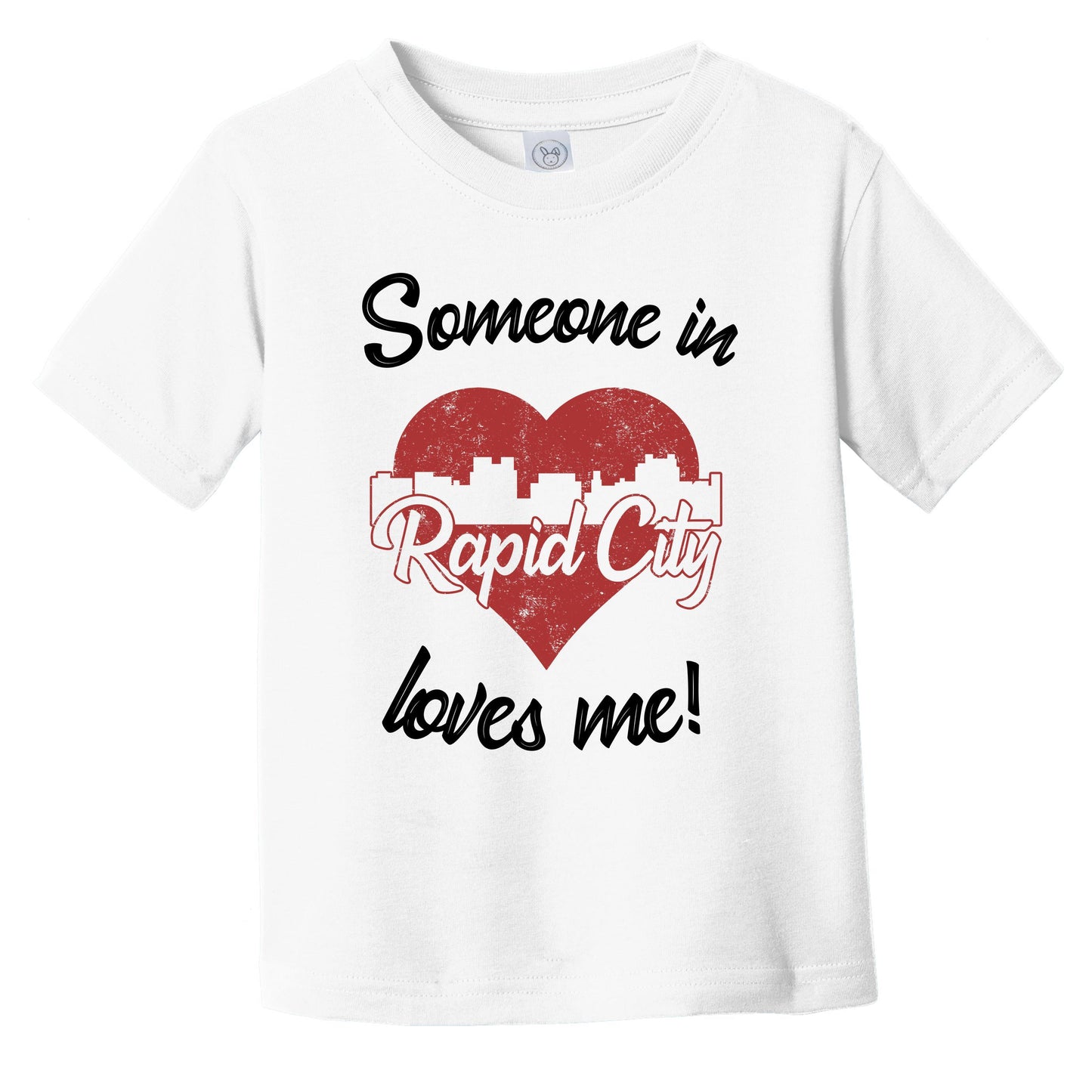 Someone In Rapid City Loves Me Red Heart Skyline Infant Toddler T-Shirt