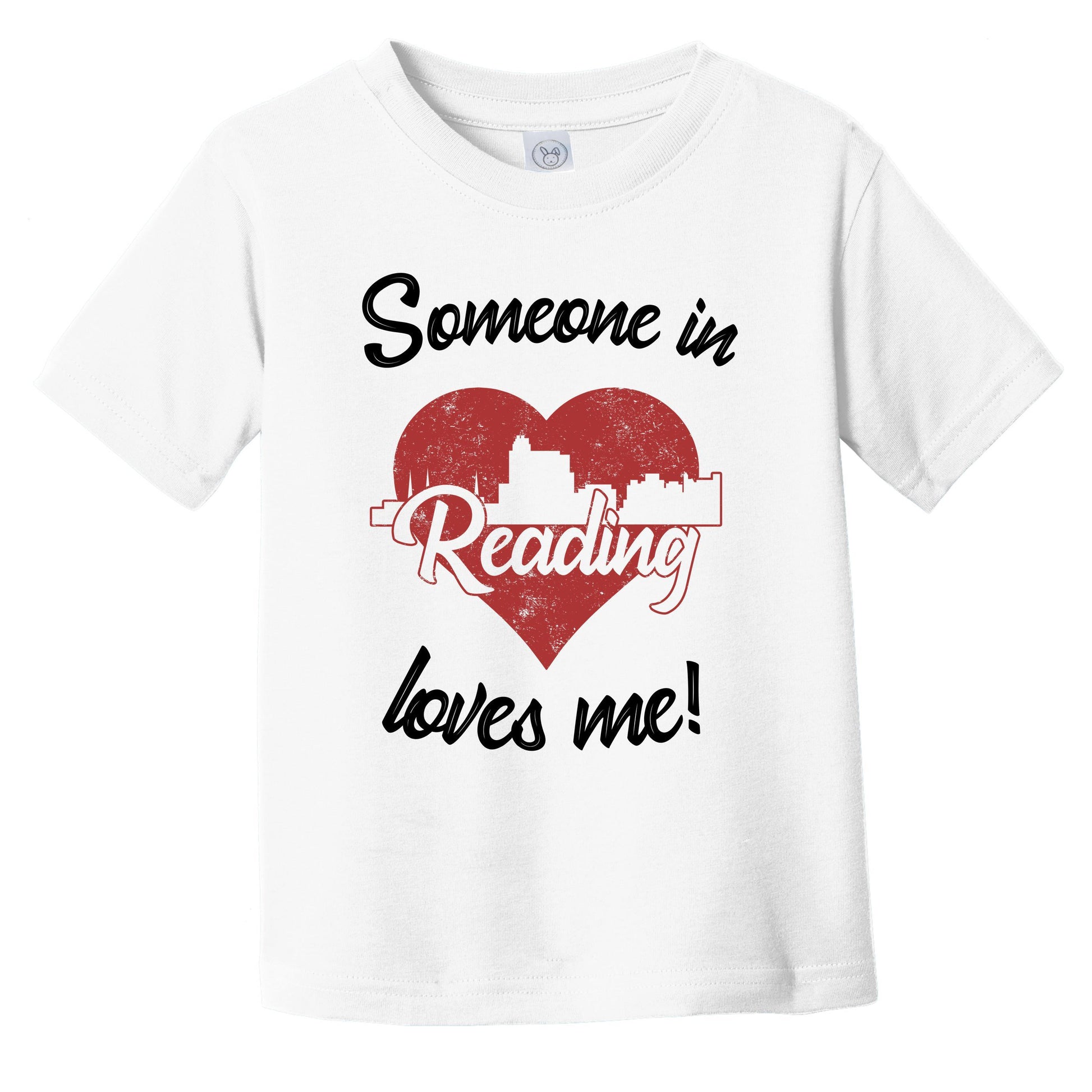 Someone In Reading Loves Me Red Heart Skyline Infant Toddler T-Shirt