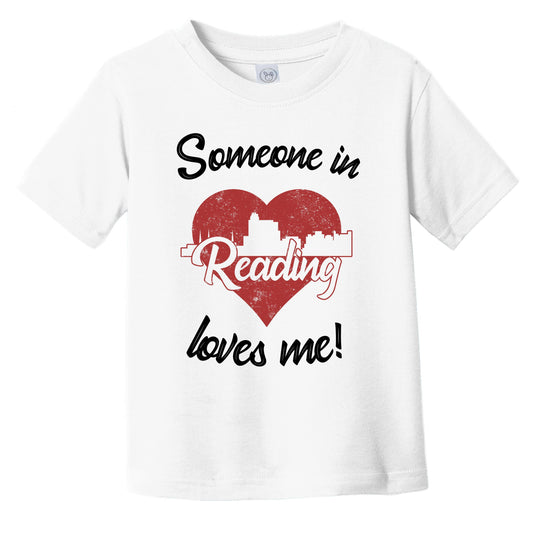 Someone In Reading Loves Me Red Heart Skyline Infant Toddler T-Shirt