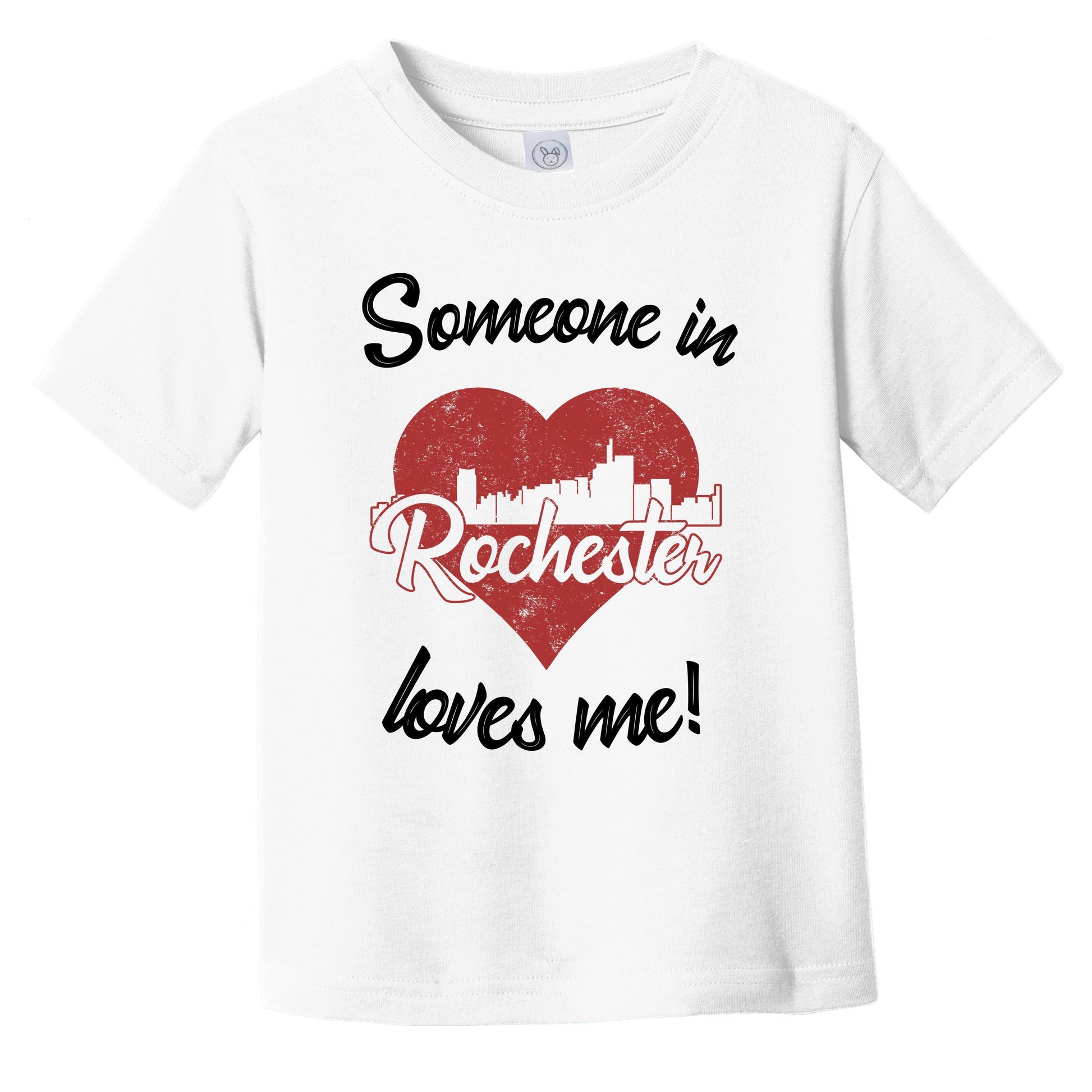 Someone In Rochester Loves Me Red Heart Skyline Infant Toddler T-Shirt