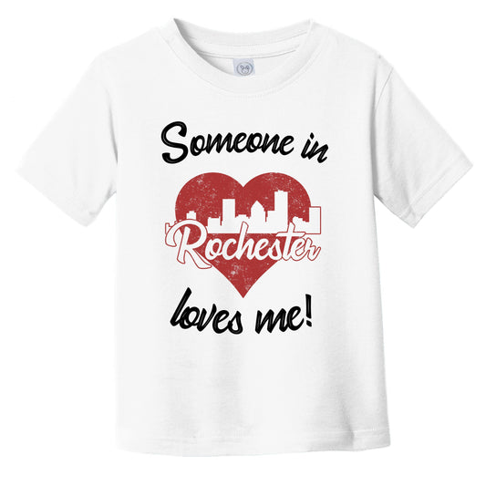 Someone In Rochester Loves Me Red Heart Skyline Infant Toddler T-Shirt
