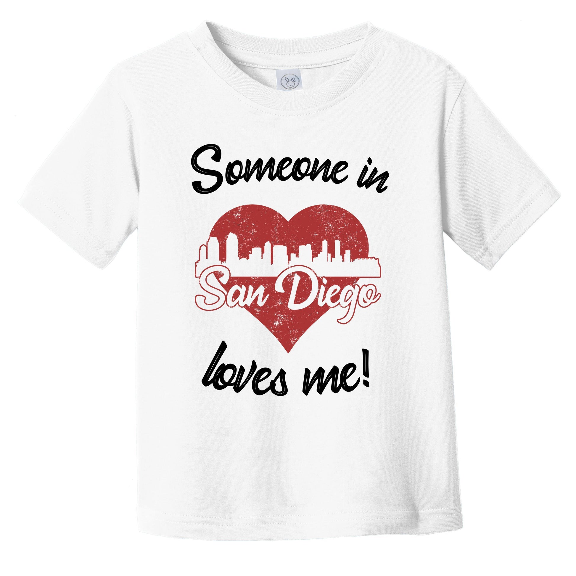 Someone In San Diego Loves Me Red Heart Skyline Infant Toddler T-Shirt