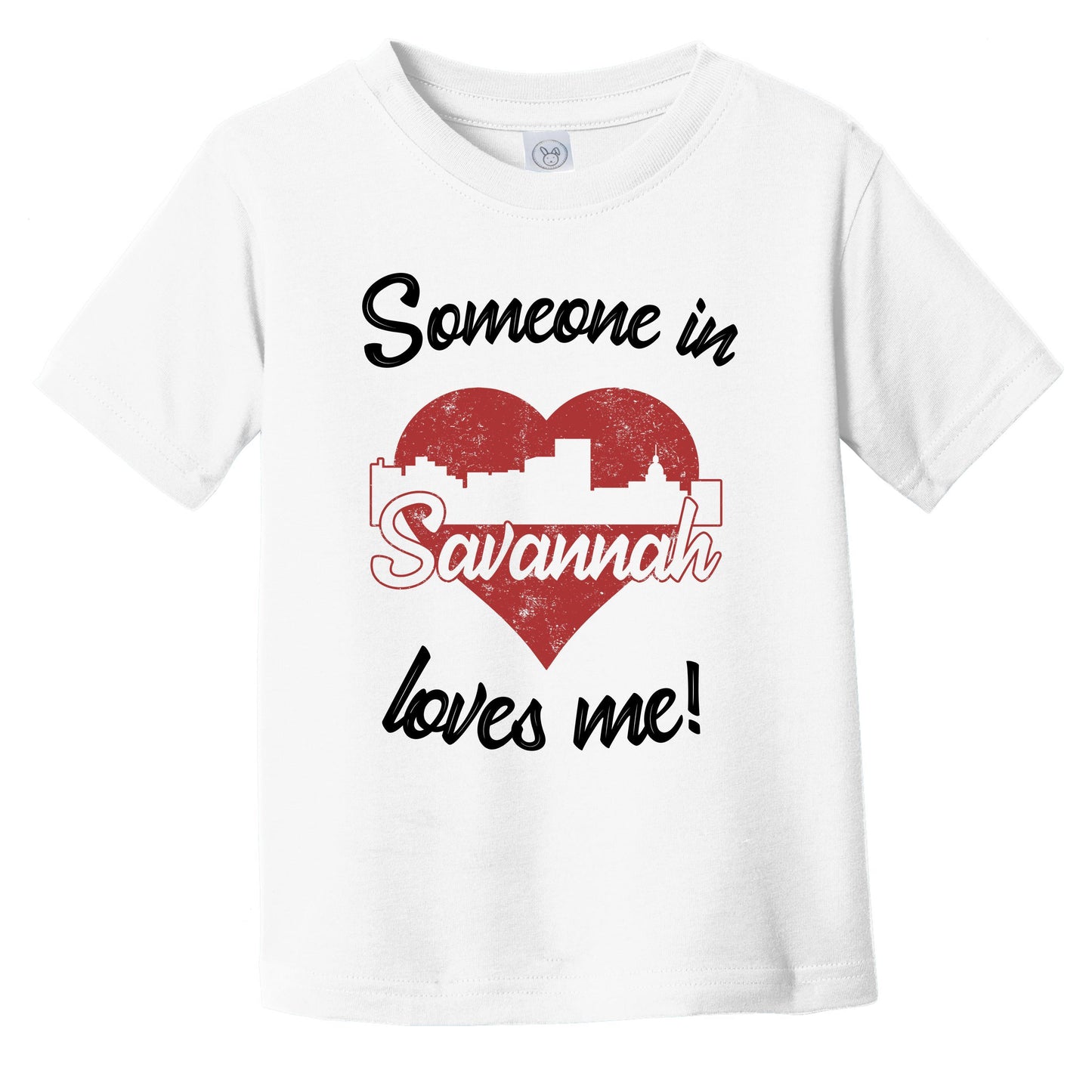 Someone In Savannah Loves Me Red Heart Skyline Infant Toddler T-Shirt