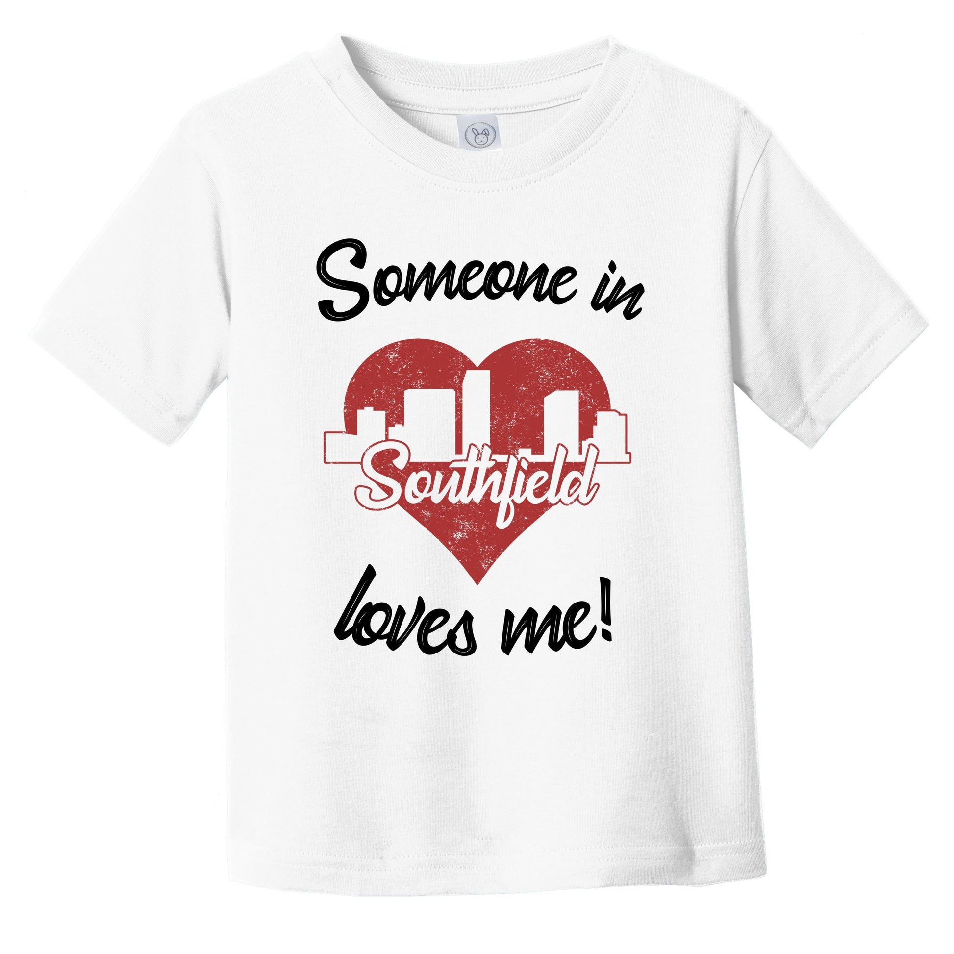Someone In Southfield Loves Me Red Heart Skyline Infant Toddler T-Shirt