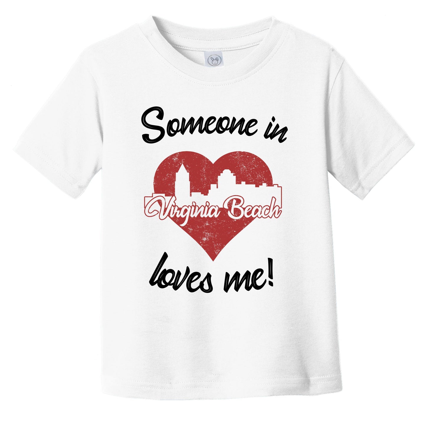 Someone In Virginia Beach Loves Me Red Heart Skyline Infant Toddler T-Shirt