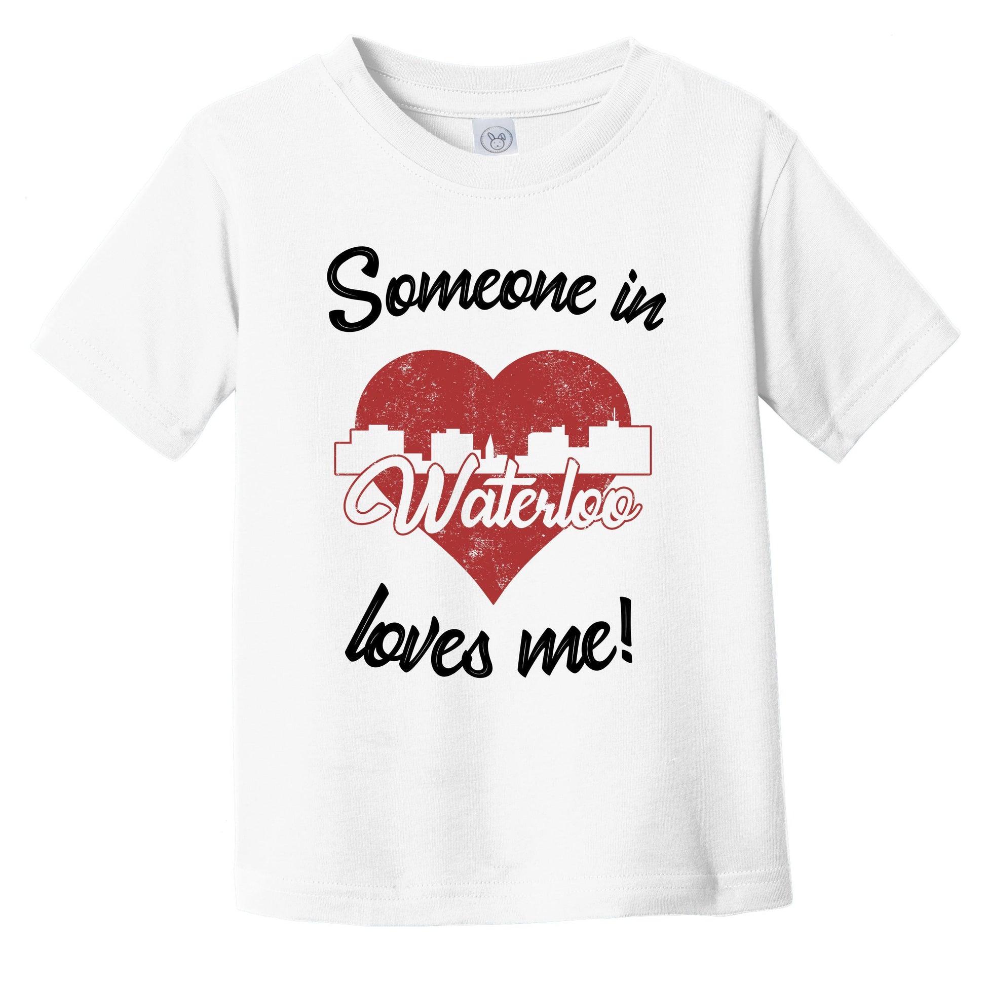 Someone In Waterloo Loves Me Red Heart Skyline Infant Toddler T-Shirt