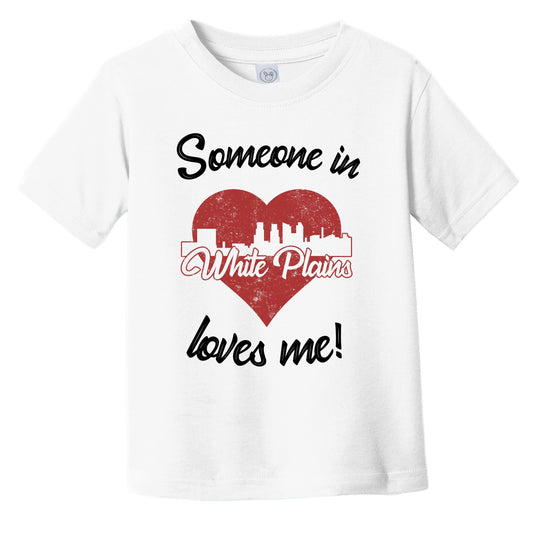 Someone In White Plains Loves Me Red Heart Skyline Infant Toddler T-Shirt