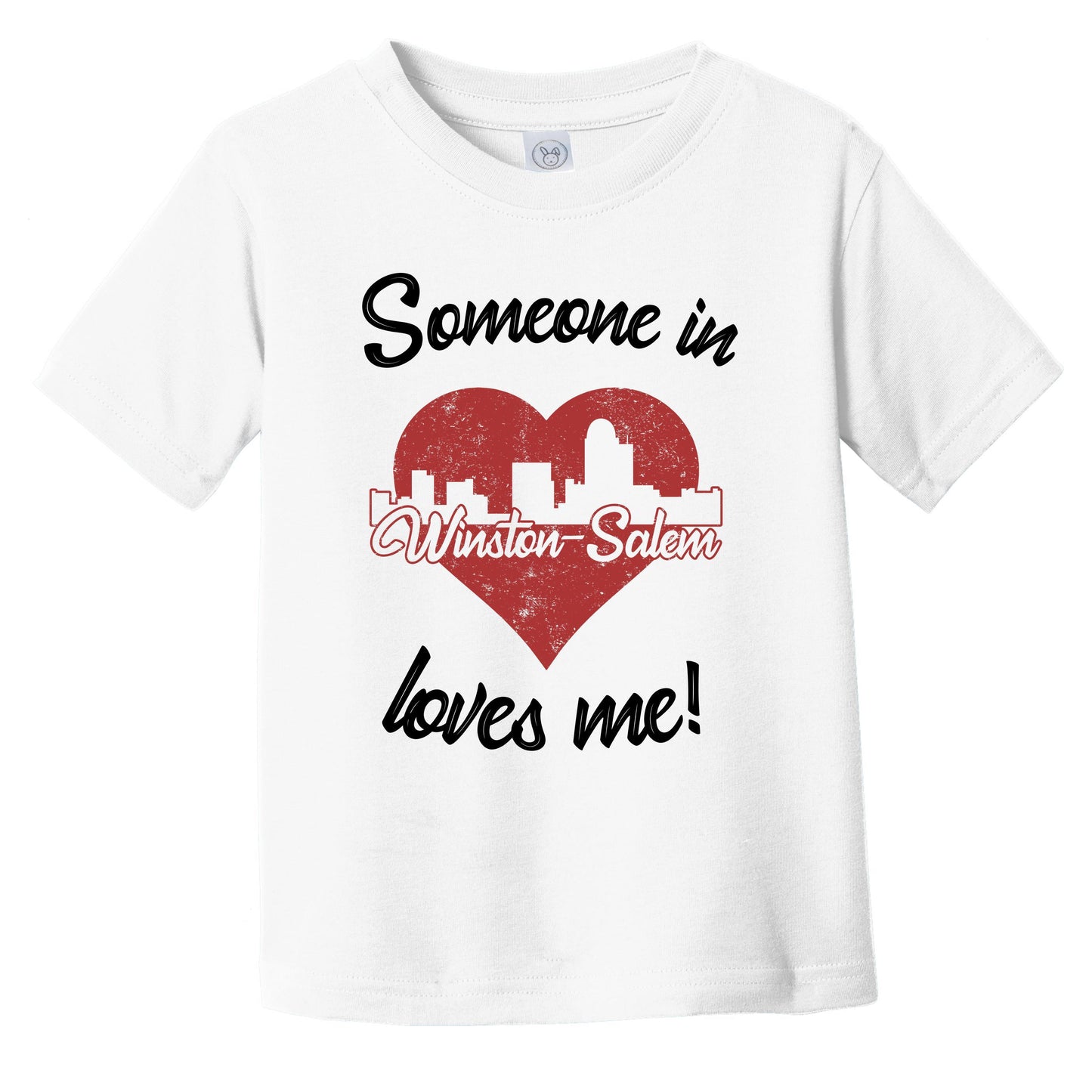 Someone In Winston-Salem Loves Me Red Heart Skyline Infant Toddler T-Shirt