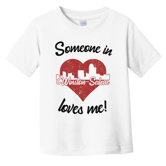 Someone In Winston-Salem Loves Me Red Heart Skyline Infant Toddler T-Shirt