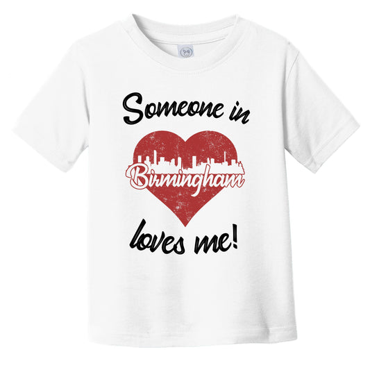 Someone In Birmingham Loves Me Red Heart Skyline Infant Toddler T-Shirt