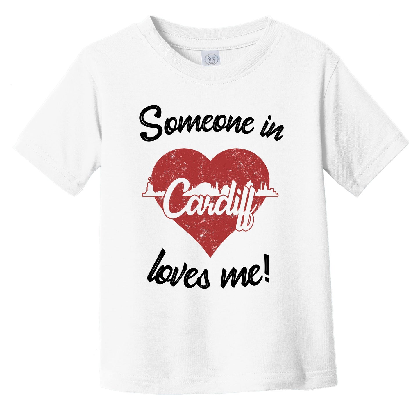 Someone In Cardiff Loves Me Red Heart Skyline Infant Toddler T-Shirt
