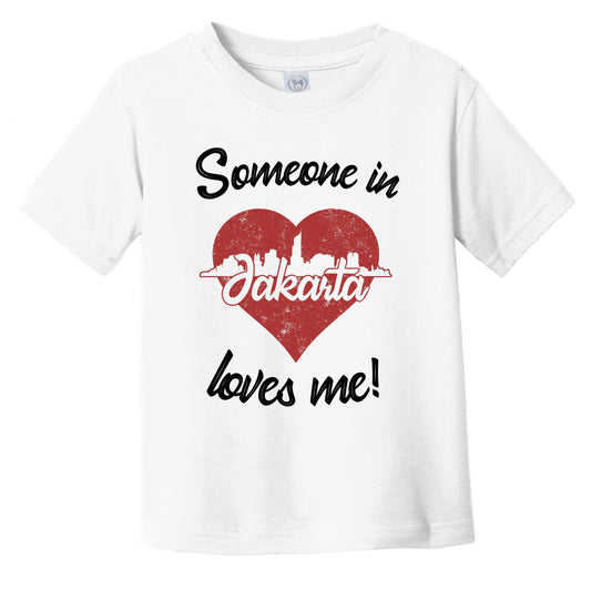 Someone In Jakarta Loves Me Red Heart Skyline Infant Toddler T-Shirt