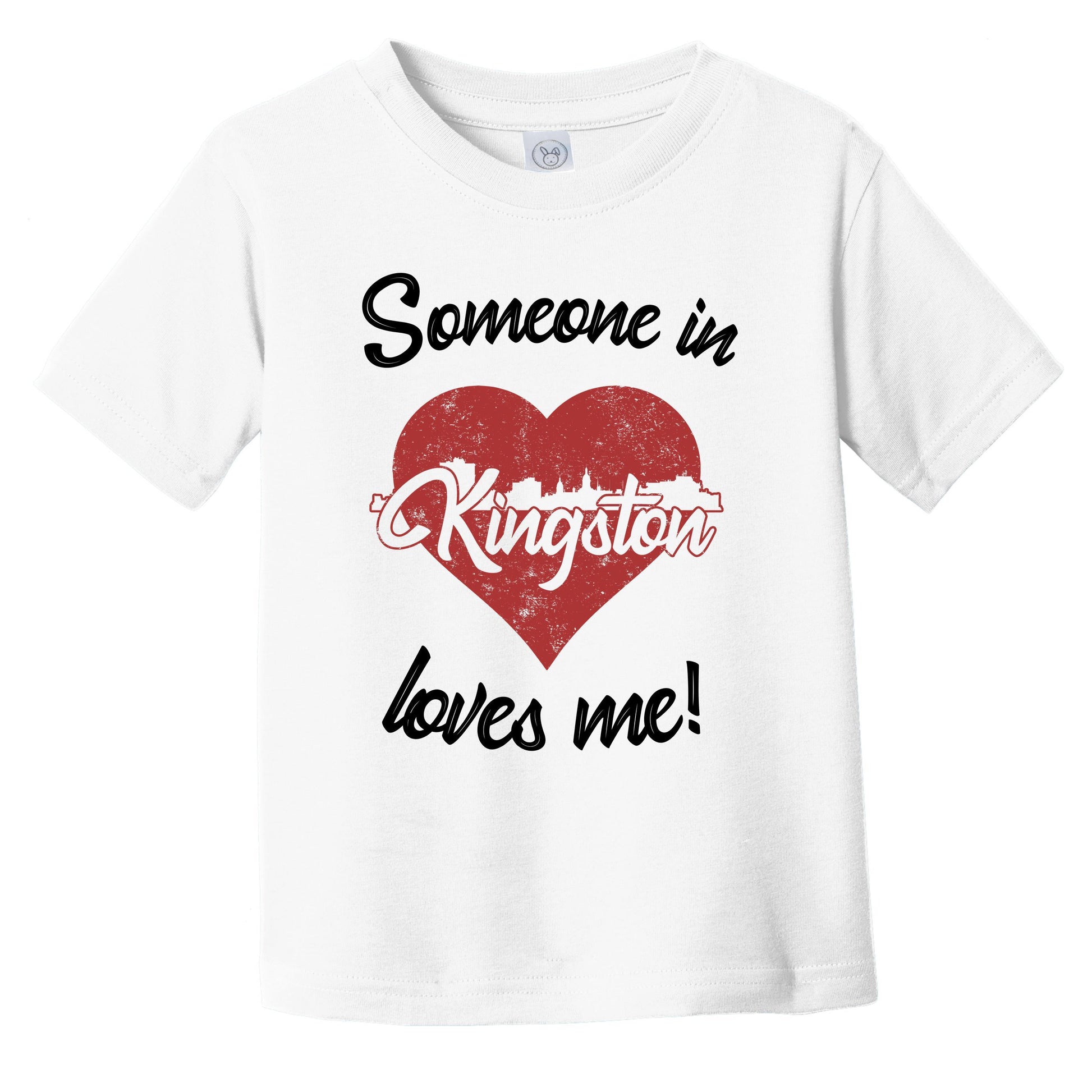 Someone In Kingston Loves Me Red Heart Skyline Infant Toddler T-Shirt