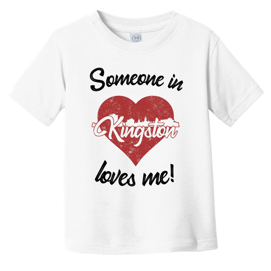 Someone In Kingston Loves Me Red Heart Skyline Infant Toddler T-Shirt