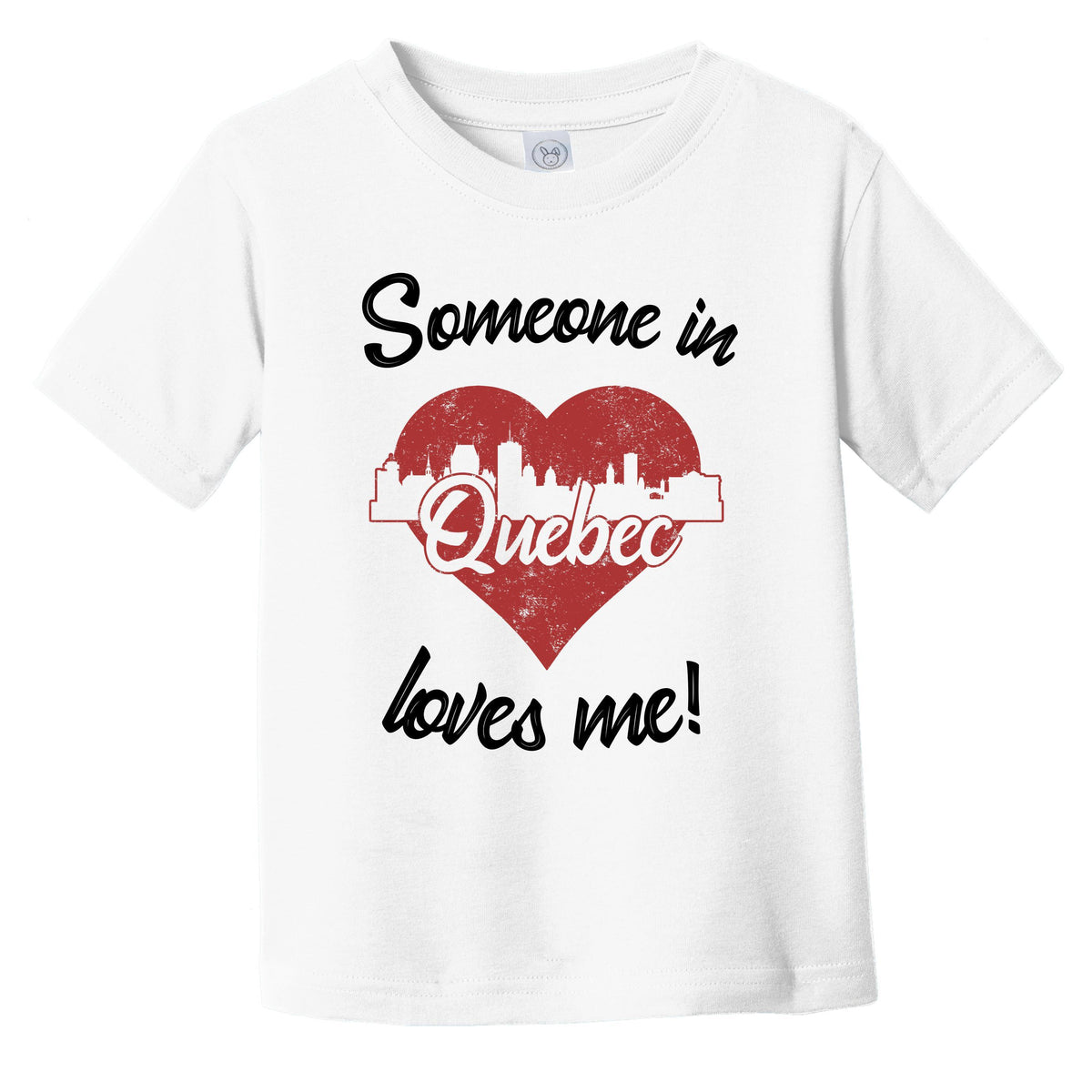 Someone In Quebec Loves Me Red Heart Skyline Infant Toddler T-Shirt