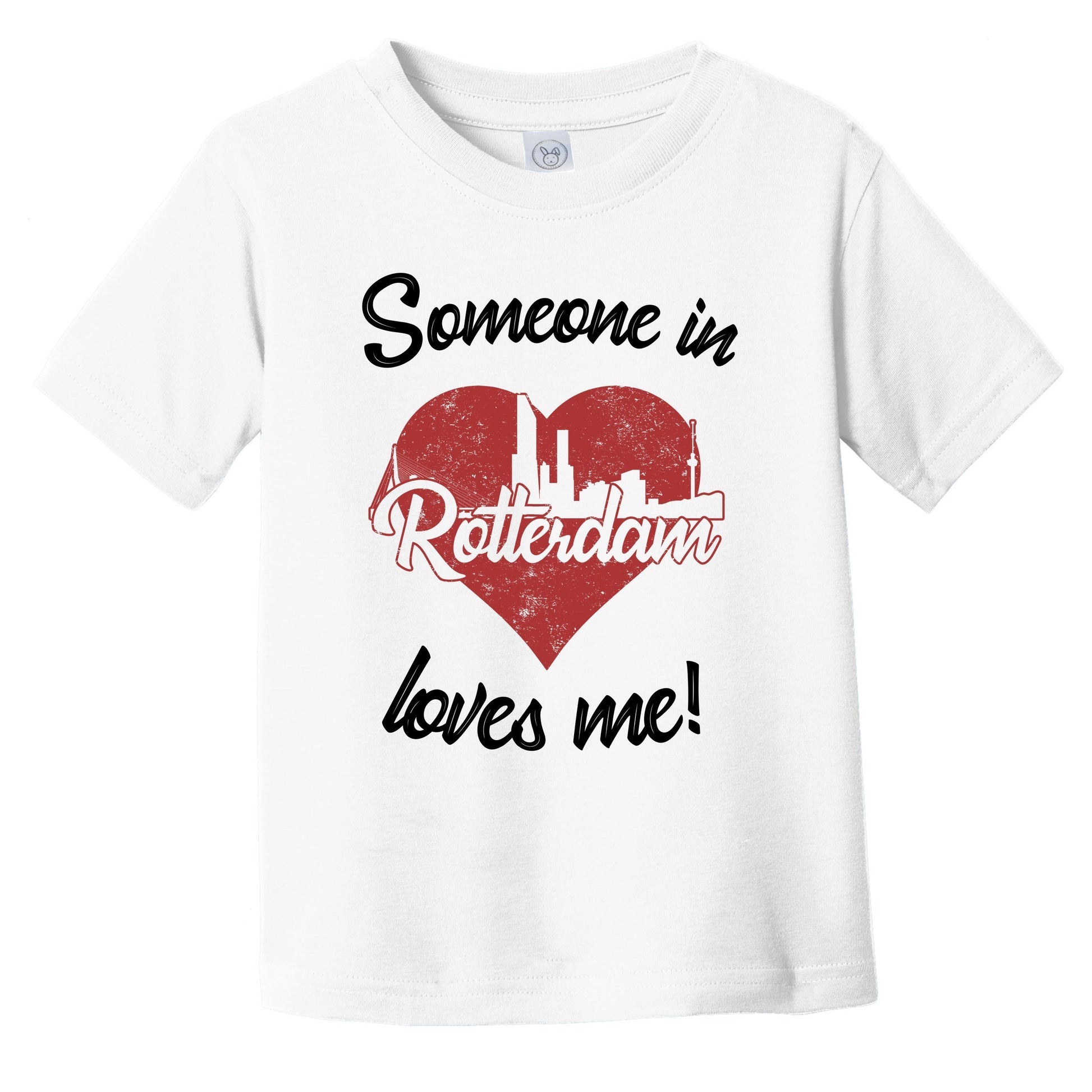 Someone In Rotterdam Loves Me Red Heart Skyline Infant Toddler T-Shirt