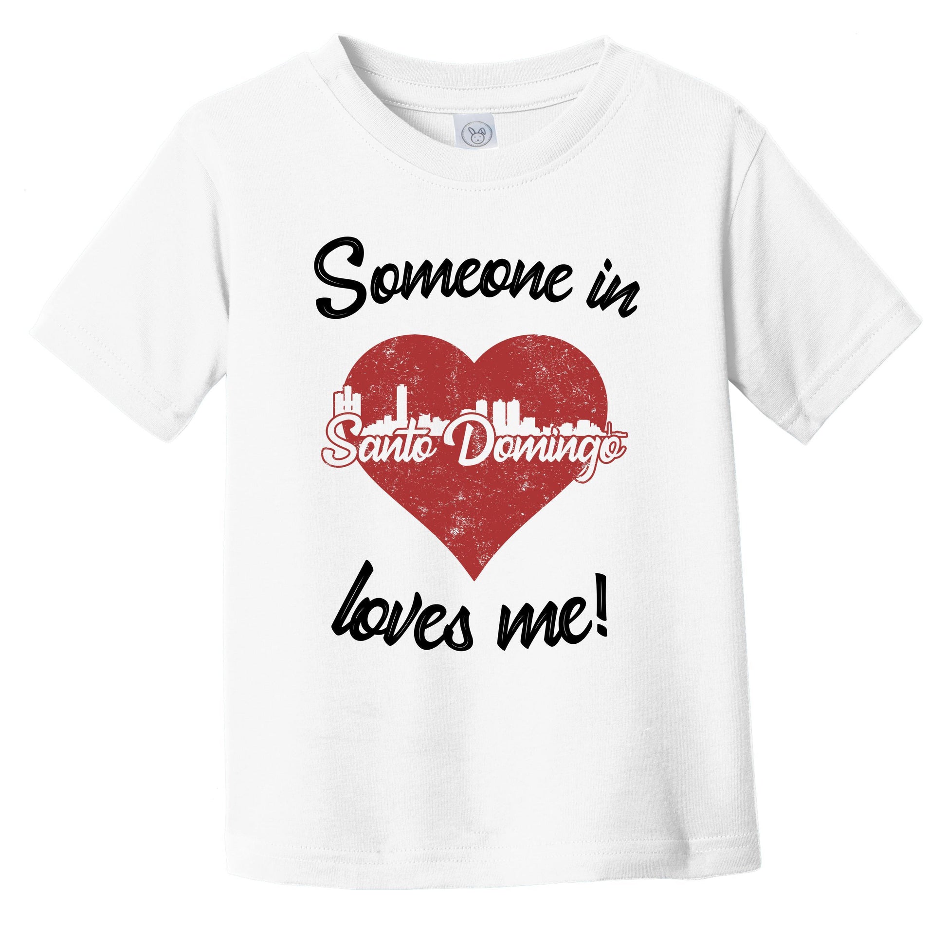 Someone In Santo Domingo Loves Me Red Heart Skyline Infant Toddler T-Shirt