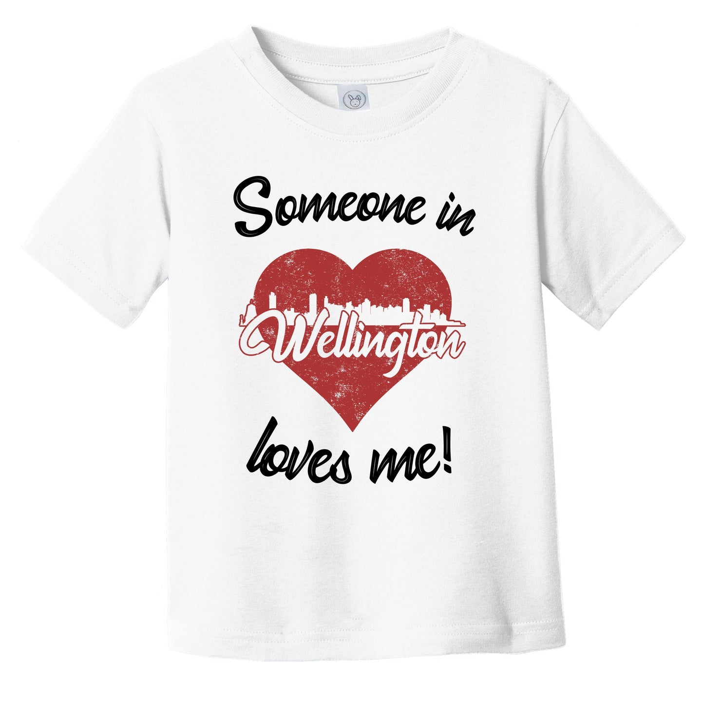 Someone In Wellington Loves Me Red Heart Skyline Infant Toddler T-Shirt