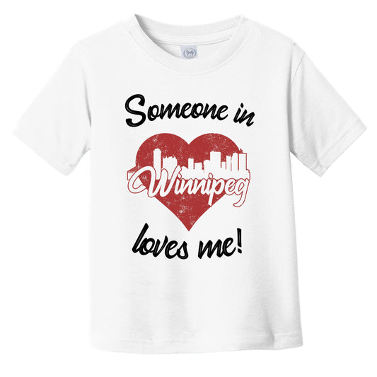 Someone In Winnipeg Loves Me Red Heart Skyline Infant Toddler T-Shirt