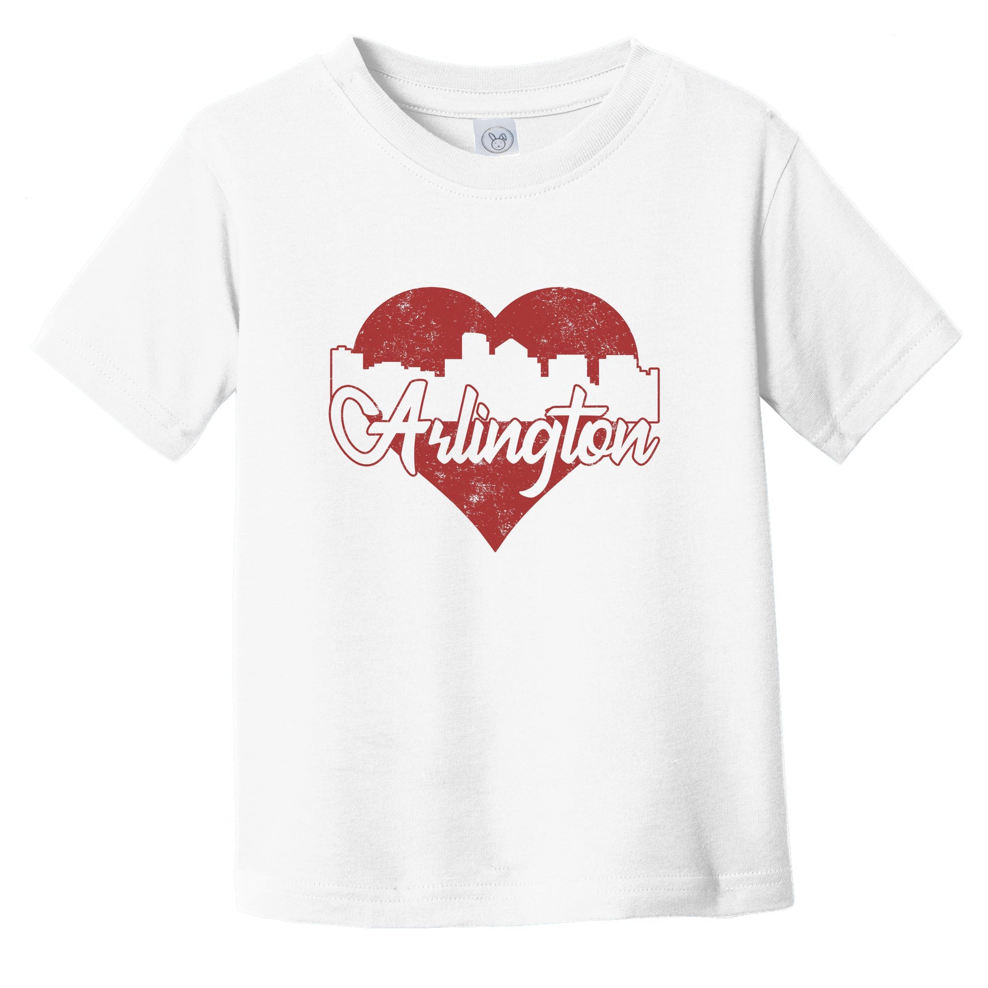 Retro Arlington Virginia Skyline Red Heart Infant Toddler T-Shirt