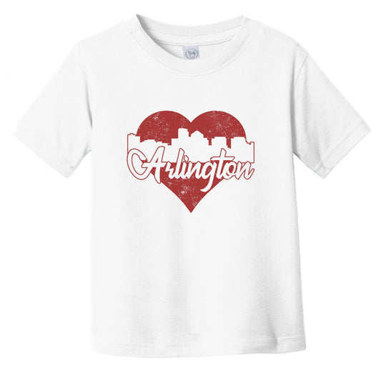 Retro Arlington Virginia Skyline Red Heart Infant Toddler T-Shirt