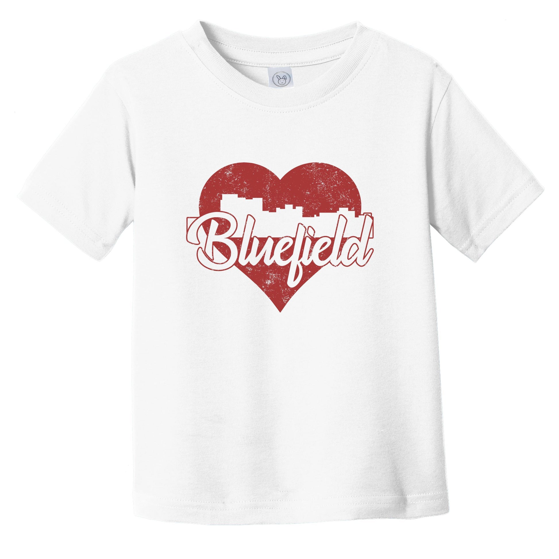 Retro Bluefield West Virginia Skyline Red Heart Infant Toddler T-Shirt