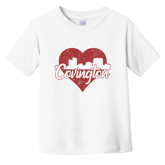 Retro Covington Kentucky Skyline Red Heart Infant Toddler T-Shirt