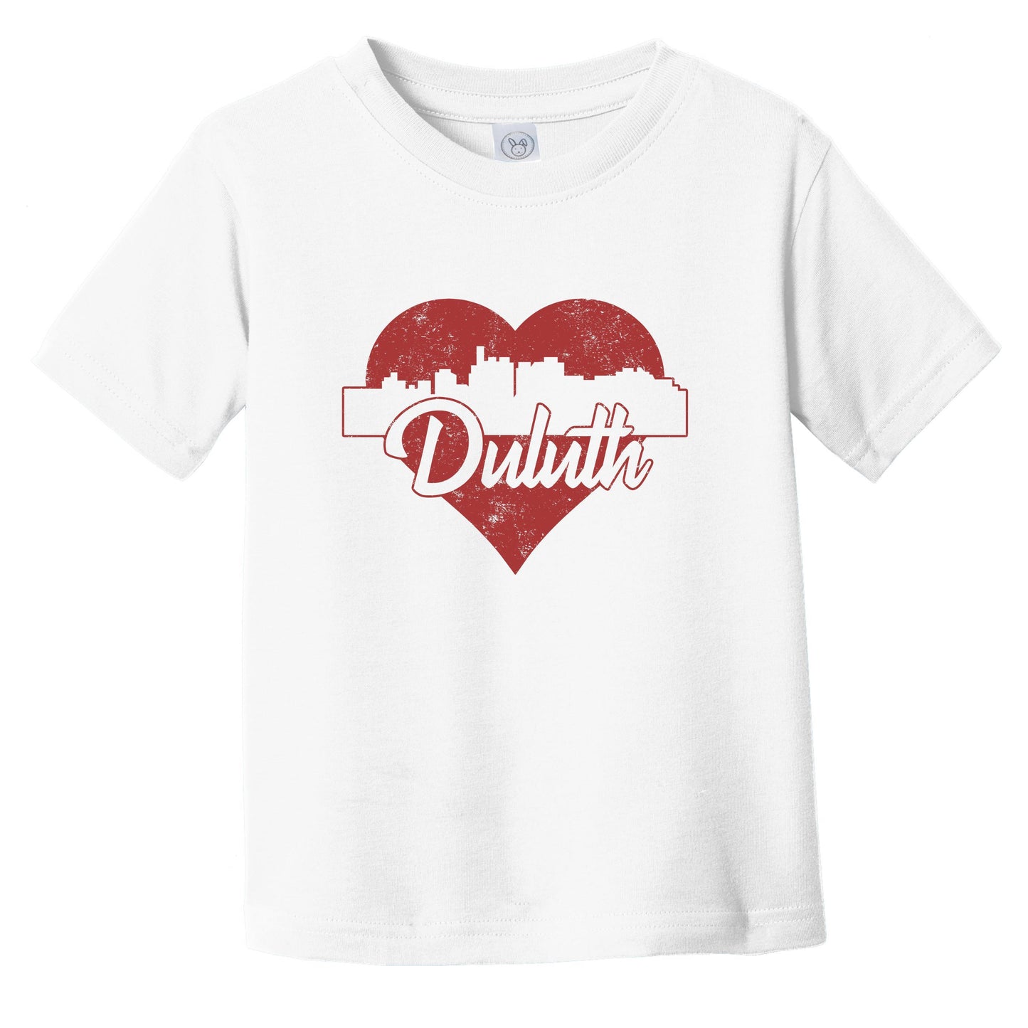 Retro Duluth Minnesota Skyline Red Heart Infant Toddler T-Shirt