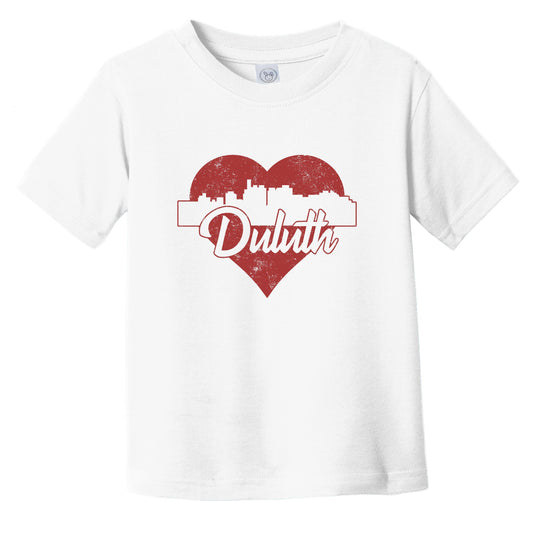 Retro Duluth Minnesota Skyline Red Heart Infant Toddler T-Shirt