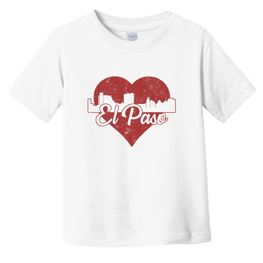 Retro El Paso Texas Skyline Red Heart Infant Toddler T-Shirt