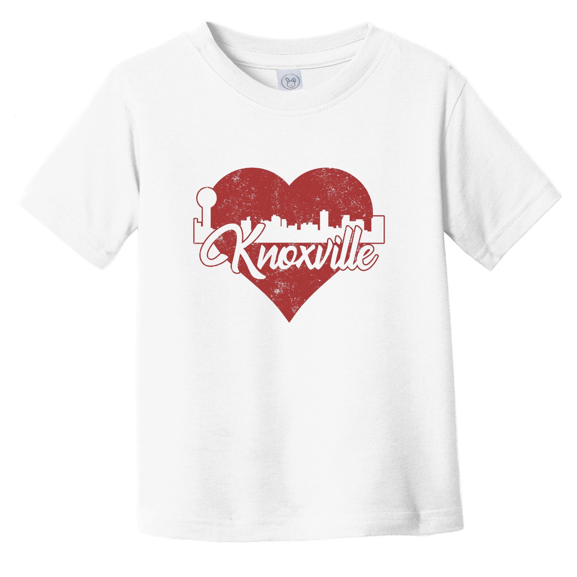 Retro Knoxville Tennessee Skyline Red Heart Infant Toddler T-Shirt