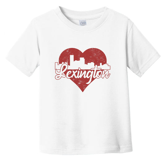 Retro Lexington Kentucky Skyline Red Heart Infant Toddler T-Shirt