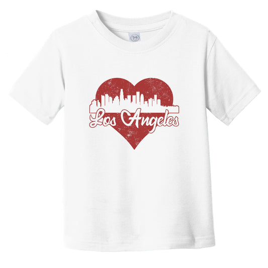 Retro Los Angeles California Skyline Red Heart Infant Toddler T-Shirt