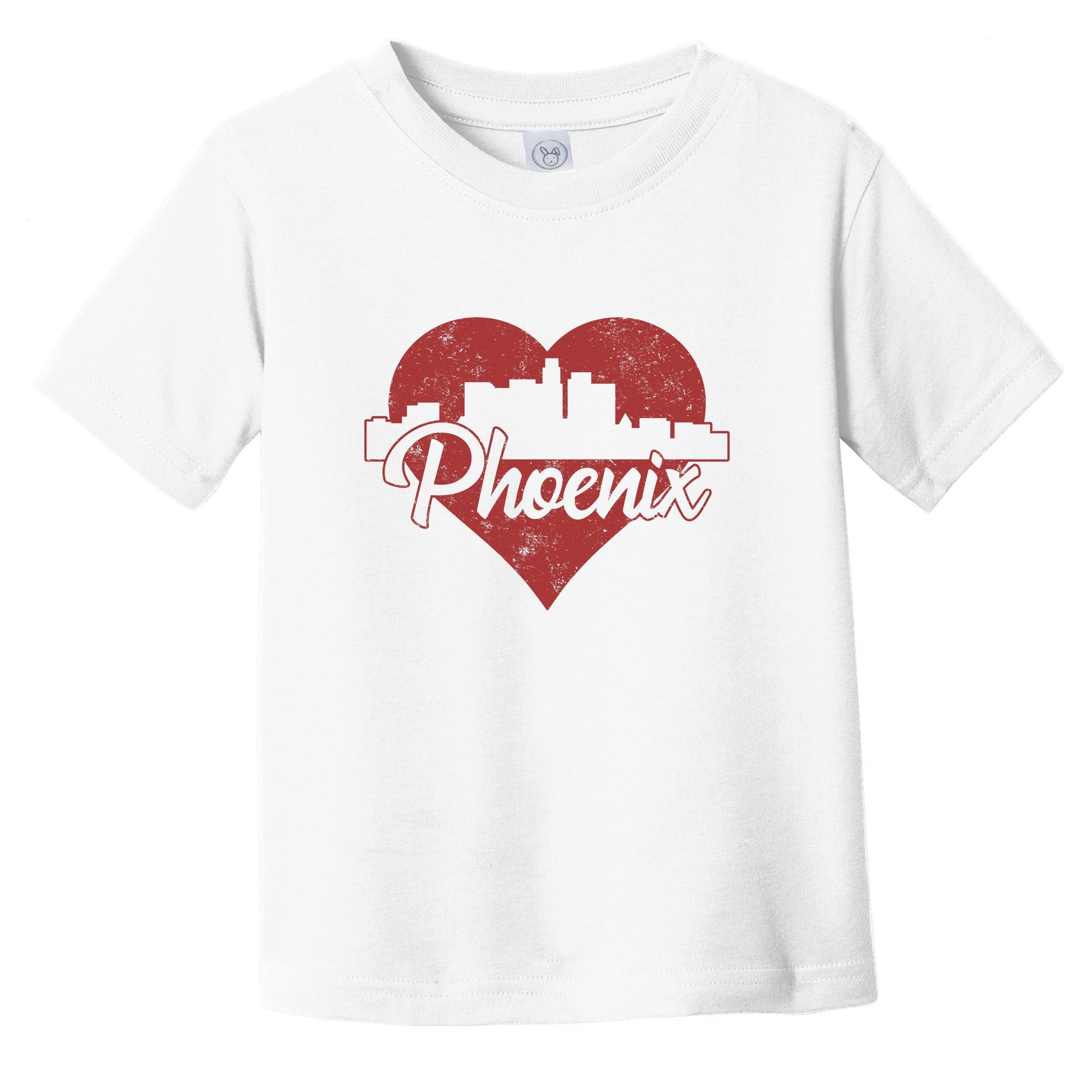 Retro Phoenix Arizona Skyline Red Heart Infant Toddler T-Shirt