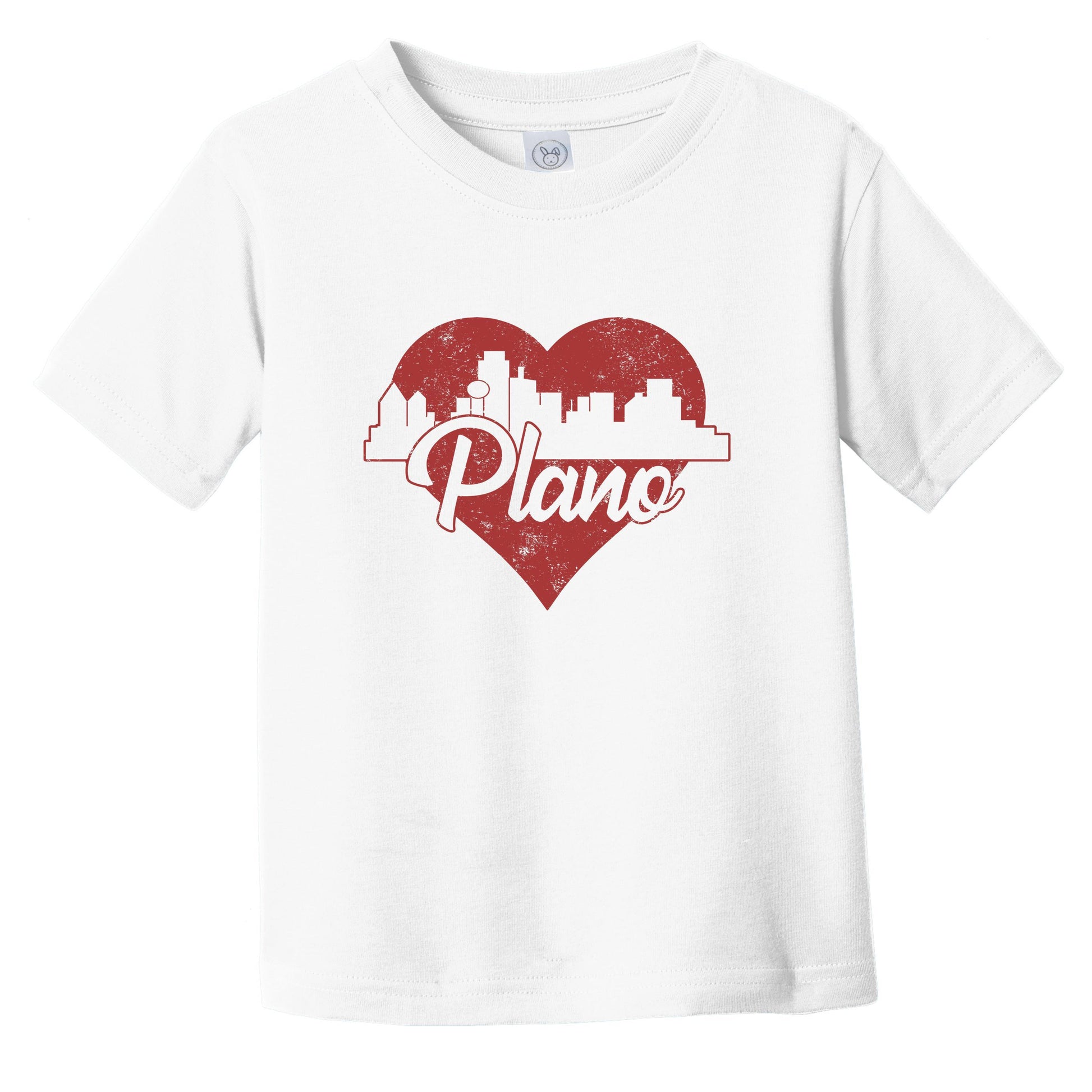 Retro Plano Texas Skyline Red Heart Infant Toddler T-Shirt