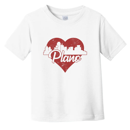 Retro Plano Texas Skyline Red Heart Infant Toddler T-Shirt