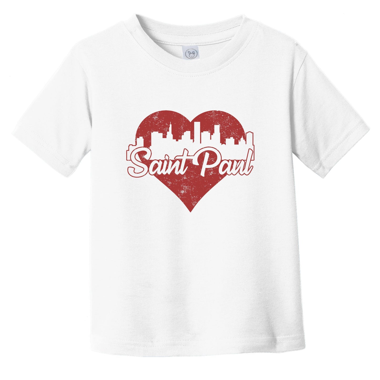 Retro Saint Paul Minnesota Skyline Red Heart Infant Toddler T-Shirt