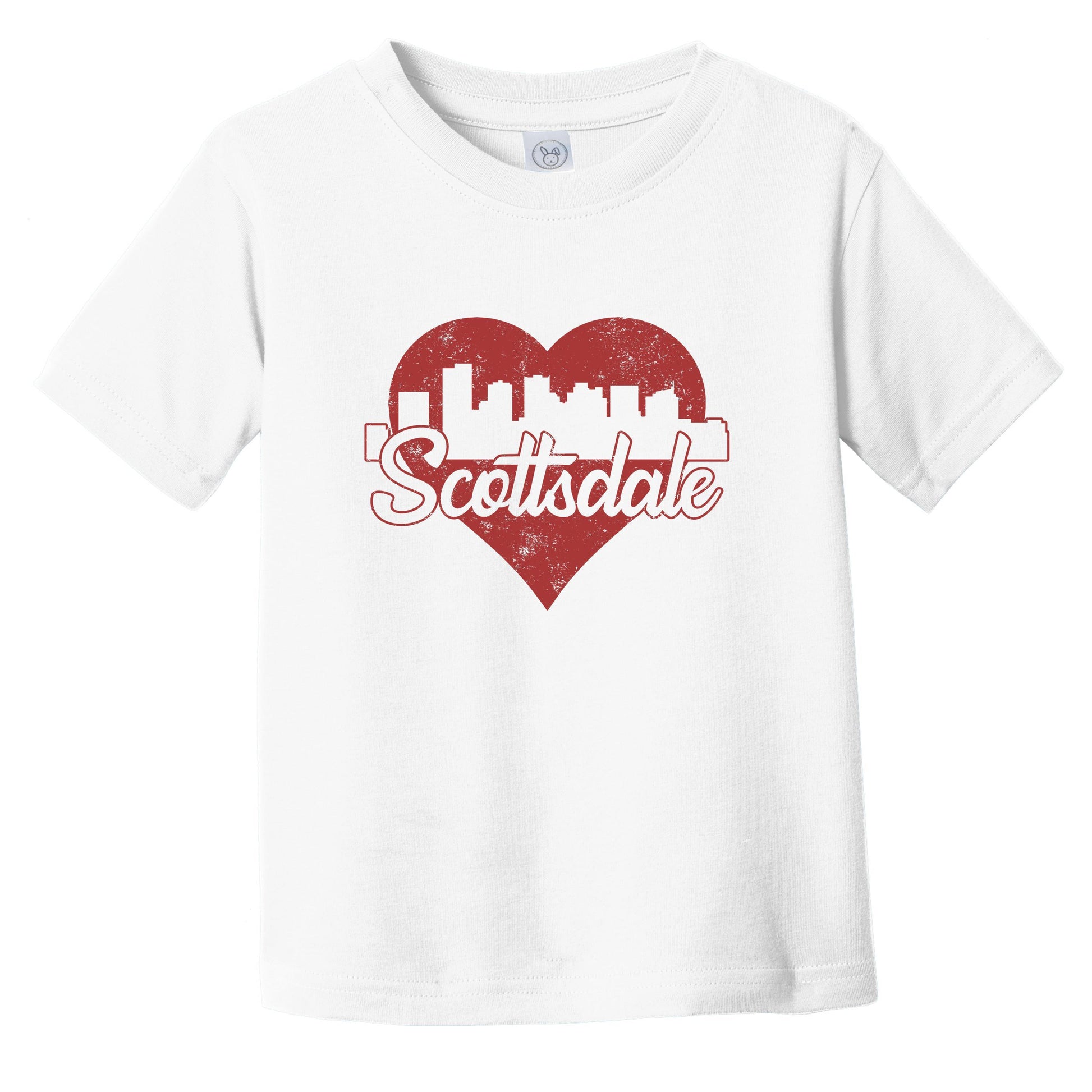 Retro Scottsdale Arizona Skyline Red Heart Infant Toddler T-Shirt