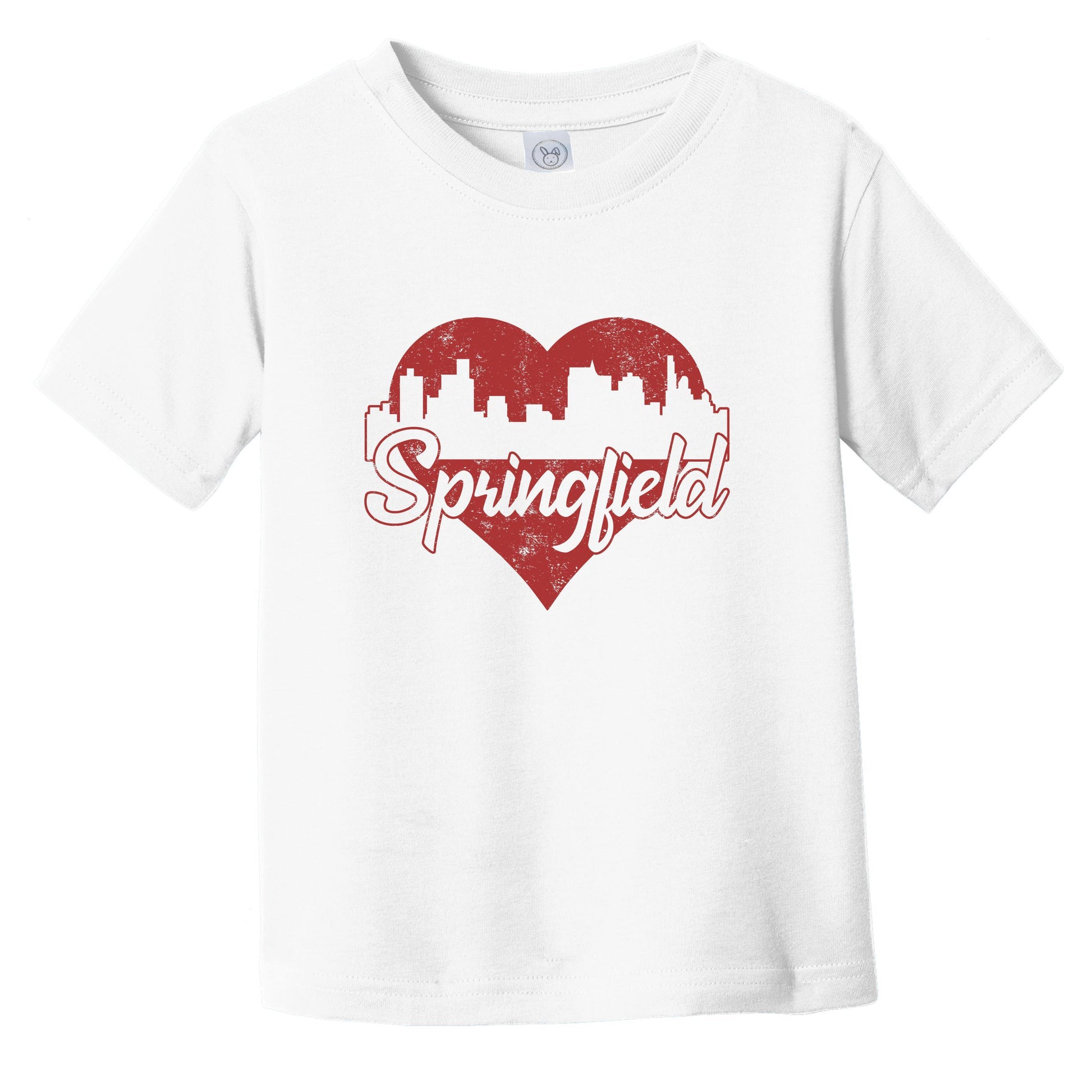 Retro Springfield Illinois Skyline Red Heart Infant Toddler T-Shirt