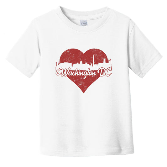 Retro Washington DC Skyline Red Heart Infant Toddler T-Shirt