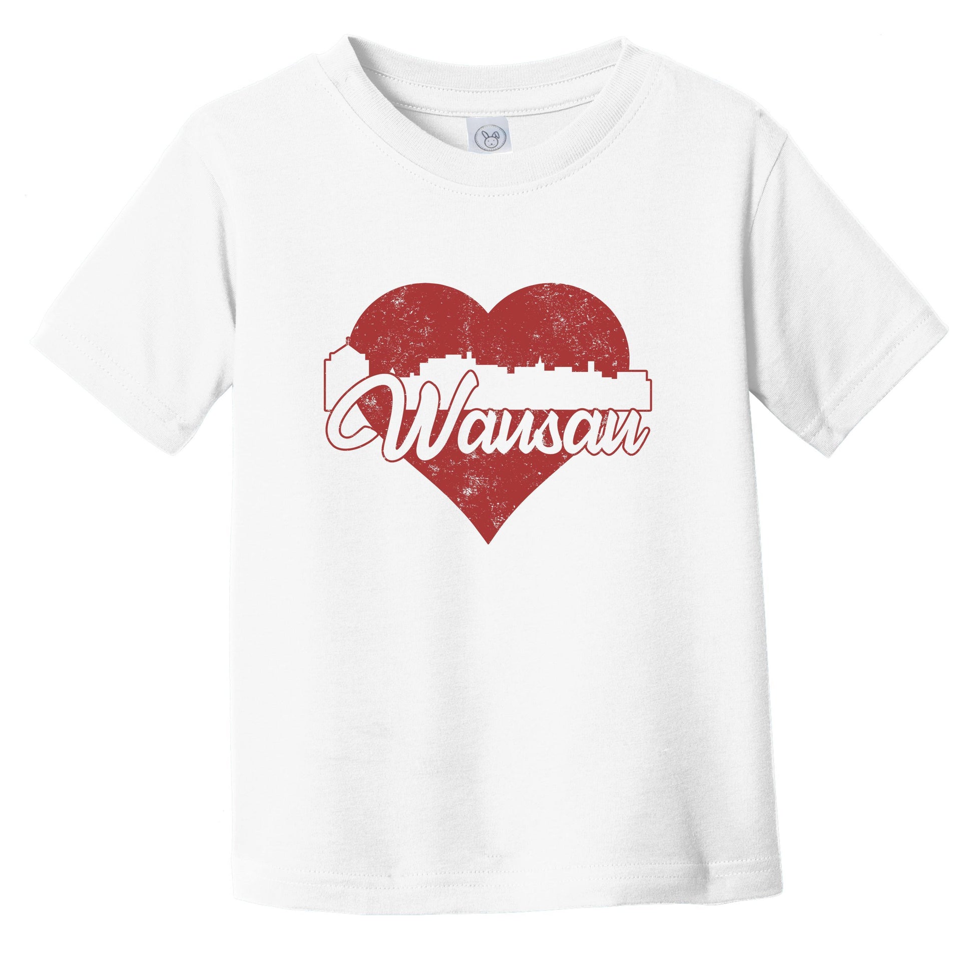 Retro Wausau Wisconsin Skyline Red Heart Infant Toddler T-Shirt