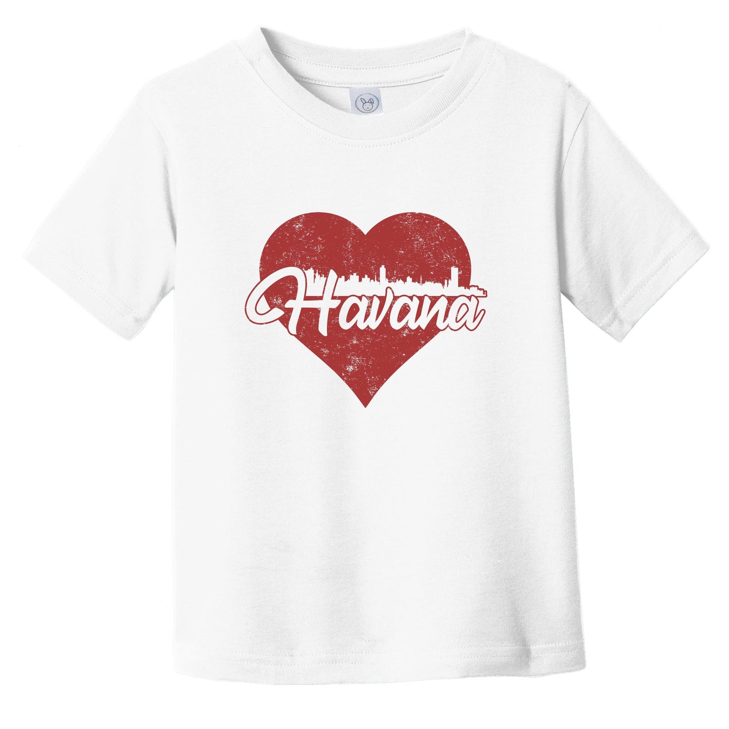 Retro Havana Cuba Skyline Red Heart Infant Toddler T-Shirt