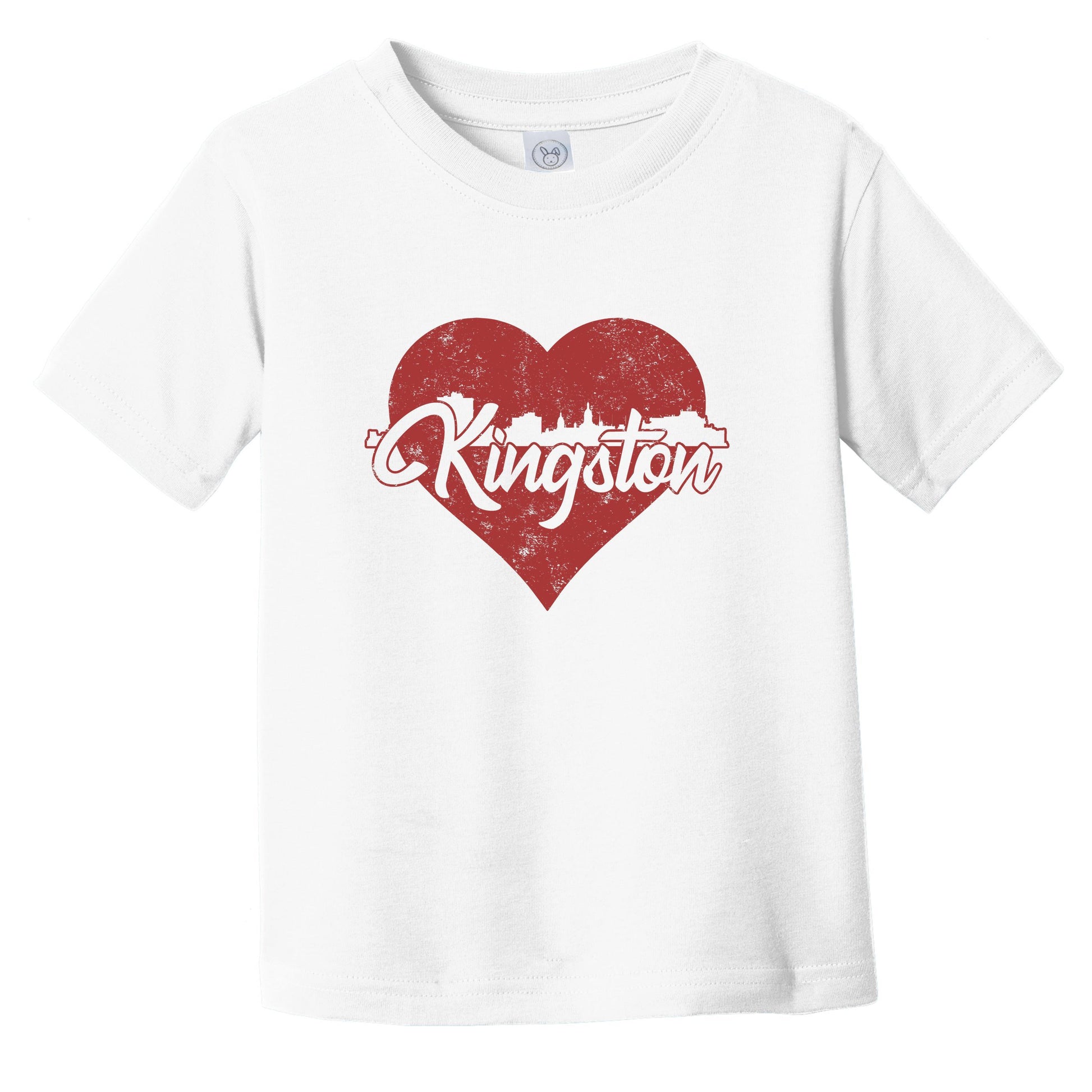 Retro Kingston Jamaica Skyline Red Heart Infant Toddler T-Shirt