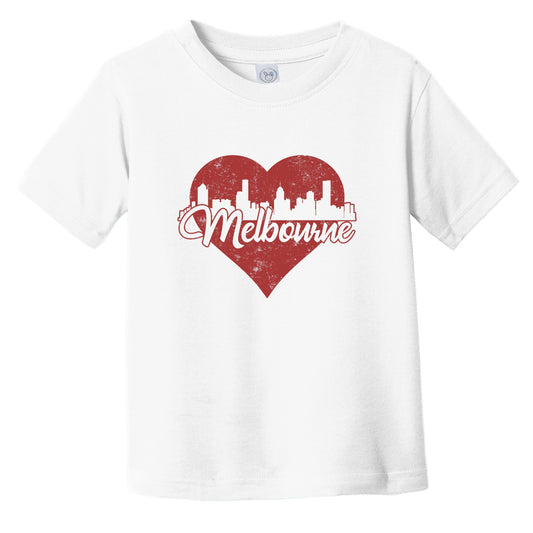 Retro Melbourne Australia Skyline Red Heart Infant Toddler T-Shirt