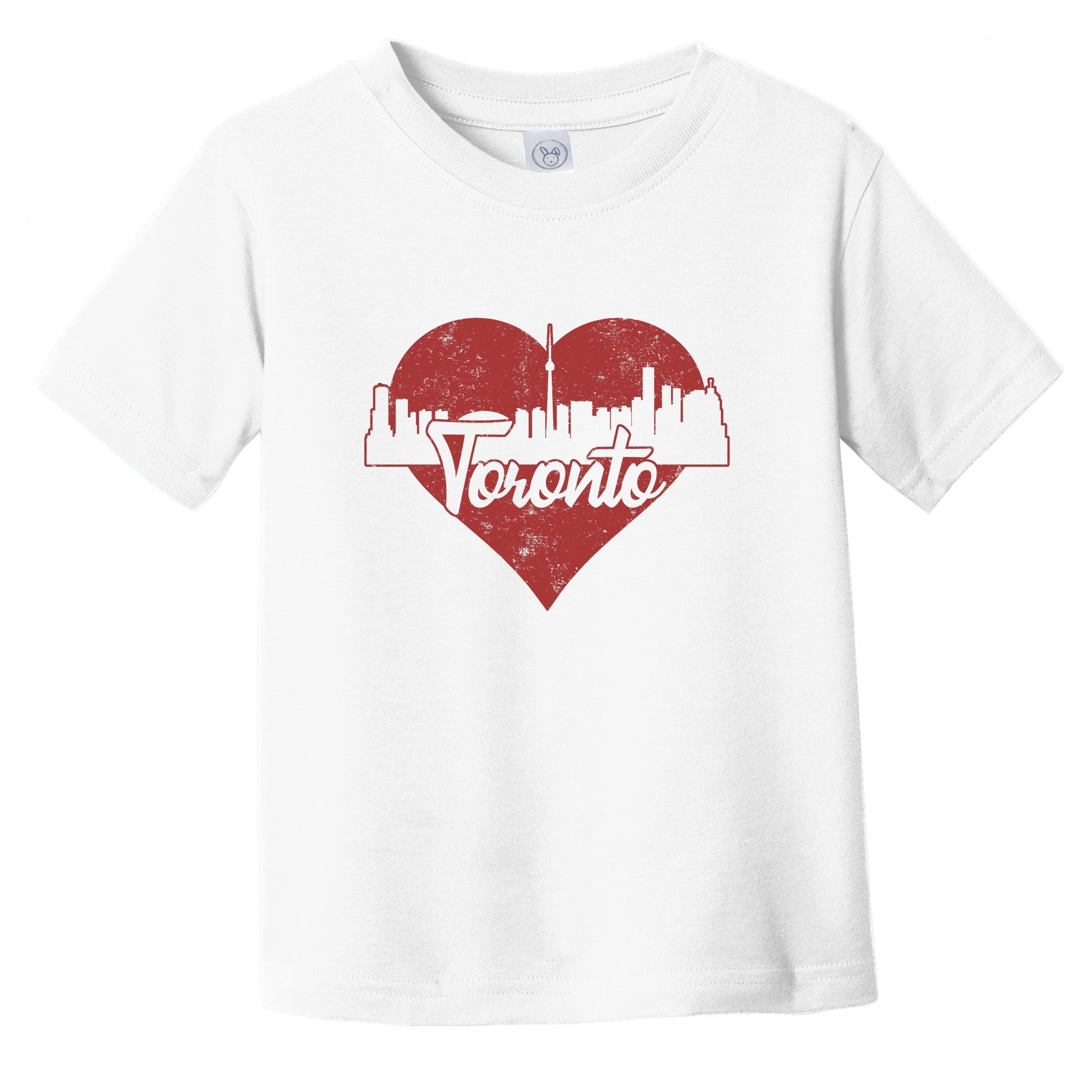 Retro Toronto Ontario Canada Skyline Red Heart Infant Toddler T-Shirt