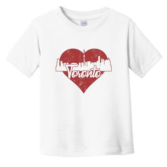 Retro Toronto Ontario Canada Skyline Red Heart Infant Toddler T-Shirt